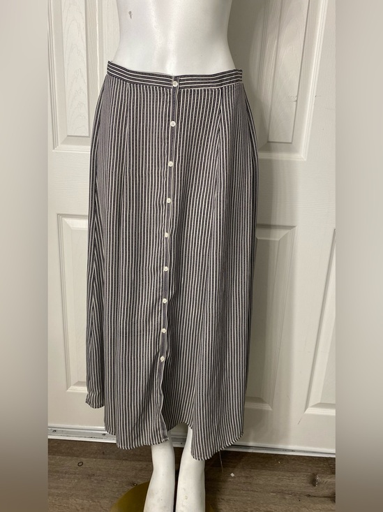 Max Studio Dresses & Skirts - Max Studio Black and White Vertical Stripe Button-Front Midi Skirt
